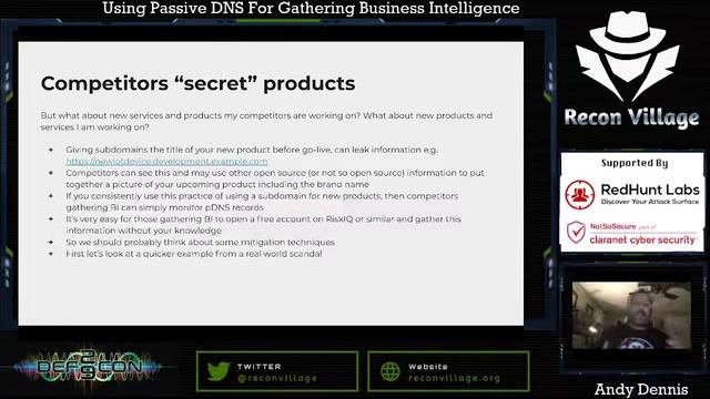 DEF CON 29 Recon Village - Andy Dennis - Using Passive DNS for gathering Business Intelligence смотреть онлайн