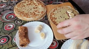 БЛИНЫ С БАНАНОМ И ШОКОЛАДОМ готовлю для детей