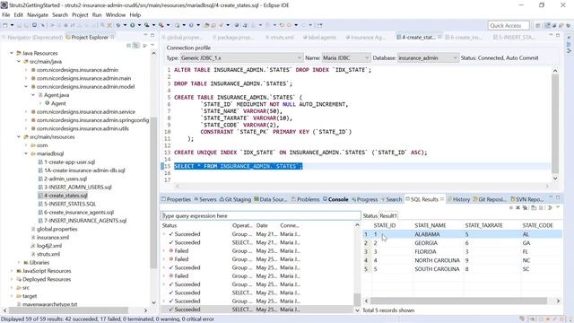 29. Get an Insurance Agent with Spring JDBC Template : Part 1 - Getting Started with Struts 2 смотреть онлайн