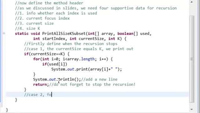 Programming Interview 42: Print all size-K subsets from an array смотреть онлайн
