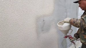 Штукатурка фасада с компрессором. Шуба механизиованная штукатурка