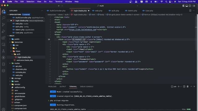 Laravel 9 Multi Authentication смотреть онлайн
