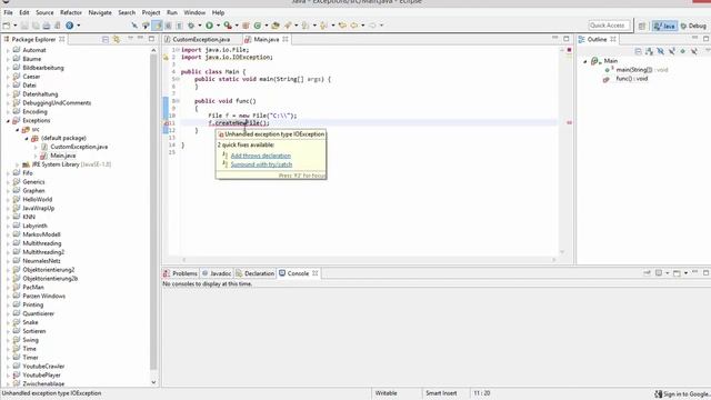 Java Tutorial - Exceptions und Exception Handling смотреть онлайн