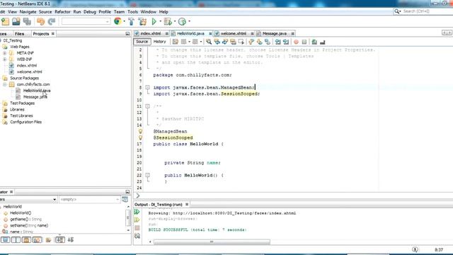 Injecting Managed beans in JSF - JSF Tutorial Part 5 смотреть онлайн