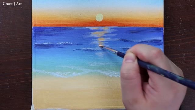 Sunrise / Easy Acrylic Painting For Beginners / PaintingTutorial / Painting ASMR