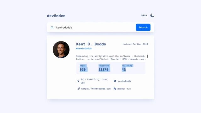 Front End React Project - Dev Finder (GitHub REST API) смотреть онлайн