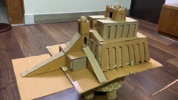Ziggurat by omar - credits - Chevy’s creative #ziggurat #artandcraft #schoolproject #easycraft #su