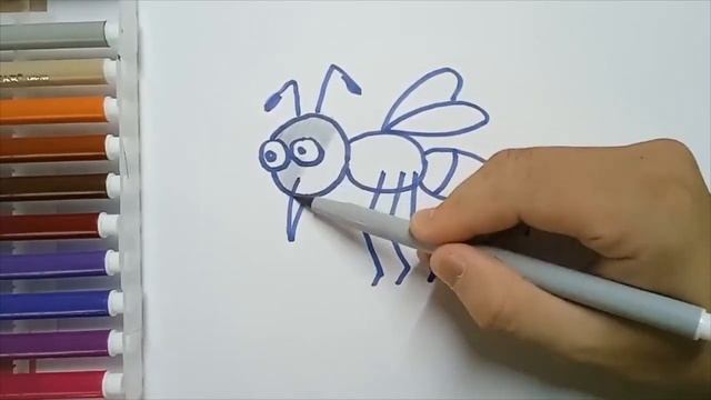 Bolalar chivin rasm chizish. Рисуем комара для детей. Drawing picture mosquito with song for kids смотреть онлайн