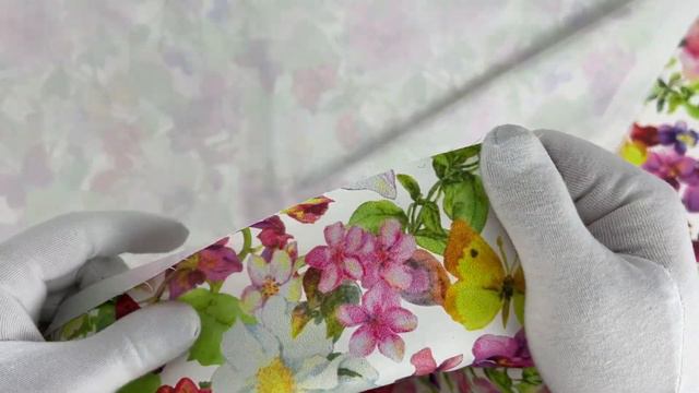 Ткань Коттон сатин принт № 8 цветы шиповника смотреть онлайн
