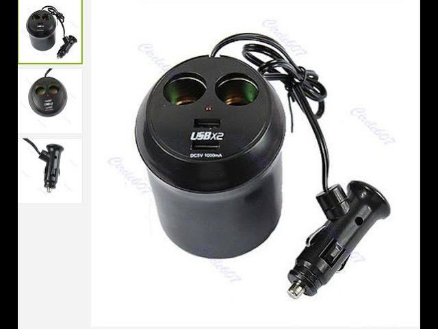 Автозарядка Подстаканник на два USB+12V смотреть онлайн