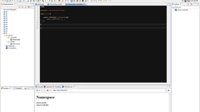 Objektorientiertes Programmieren (OOP) mit PHP5 #12 - Namespaces смотреть онлайн