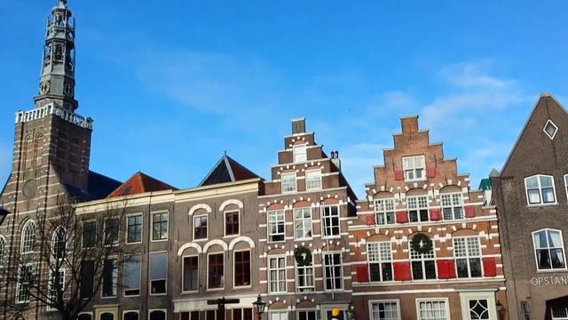 Travel in Europe. Old Dutch Town Leiden. смотреть онлайн