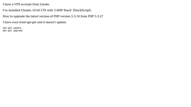 DevOps & SysAdmins: Upgrade from PHP 5.3.2 to PHP 5.3.10? смотреть онлайн