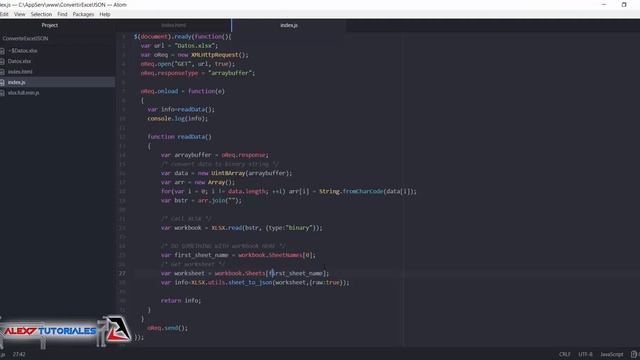Convertir Datos de Excel a JSON - JQuery - XLSX - JavaScript смотреть онлайн