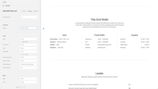 Using the Description List Element | YOOtheme Documentation смотреть онлайн