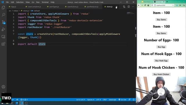 React Redux Tutorials - 9 - Async Action with Redux Thunk смотреть онлайн