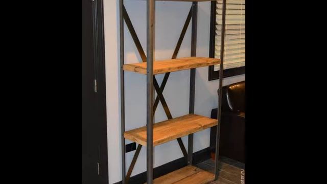 Стеллаж в стиле loft лофт DIY своими руками дизайн примеры фото смотреть онлайн