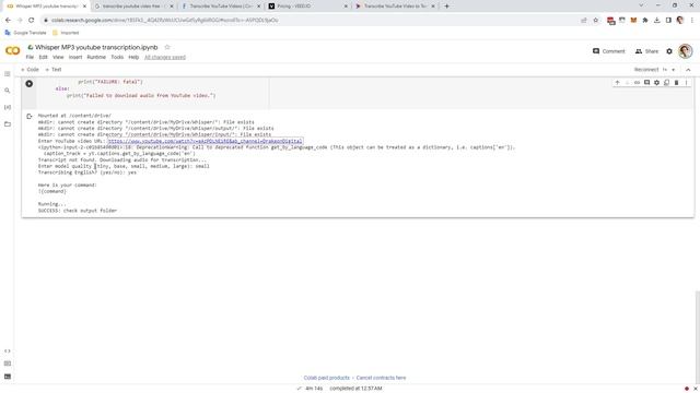 Transcribe Youtube video FREE & FAST (with colab notebook Whisper method) смотреть онлайн