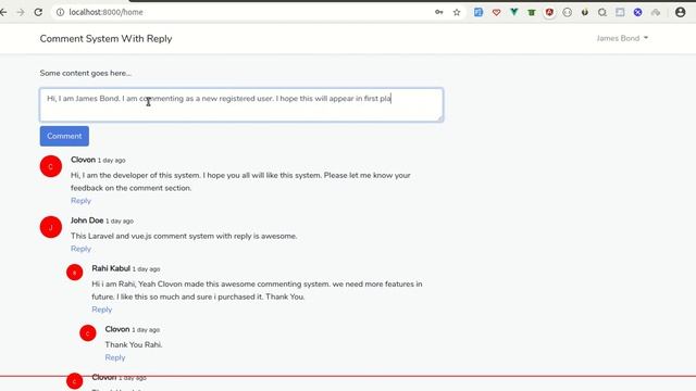 Commenting System with Reply using Laravel & Vue.js Demo. смотреть онлайн