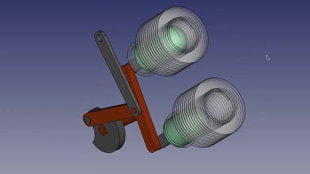 FreeCAD animated Ross mechanism смотреть онлайн