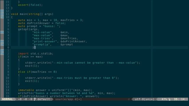 [dlang tutorial] 04-number-guess-getopt: Command line arguments using std.getopt смотреть онлайн