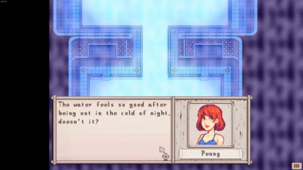 Stardew Valley: Penny in the Bathhouse cutscene (modded)