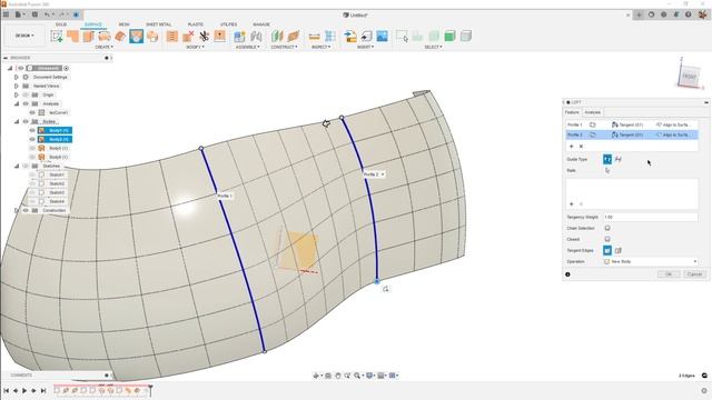 Опция Align to Surface в Loft во #Fusion360 смотреть онлайн