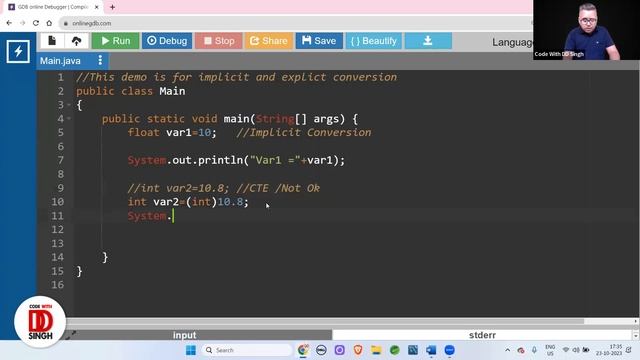 Type Conversion & Casting In Java | JAVA + DSA + LEETCODE - 6 | #java #dsa смотреть онлайн