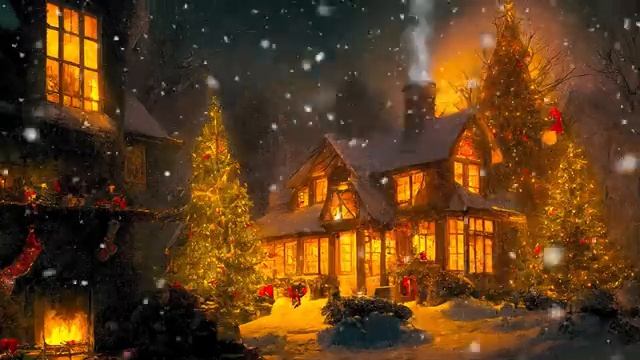 Peaceful Instrumental Christmas 2024 - Relaxing Christmas music "Snowy Christmas Night" смотреть онлайн