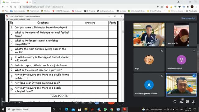PdPR Lesson For English Year 5: SPORTS смотреть онлайн