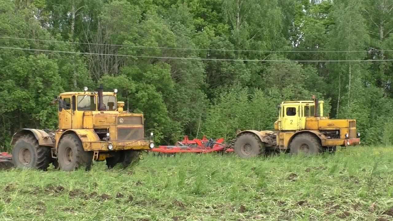 Кировцы К-701 дискуют поле! John Deere 8335R и Lemken Diamant 16. смотреть онлайн