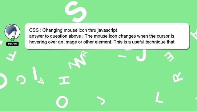 CSS : Changing mouse icon thru javascript смотреть онлайн