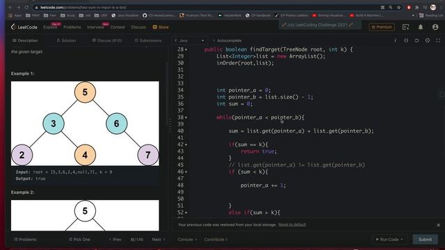 LeetCode653. Two Sum IV - Input is a BST - Java - Two Pointer - Day 8 смотреть онлайн