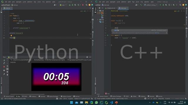 Mil millones en ciclo | Python vs C++ смотреть онлайн