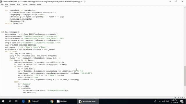 Attendance Management System using Face Recognition in python part-5 смотреть онлайн
