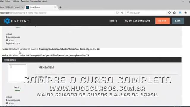 Portal de Notícias PHP 7 - Aula 12 - Mostrando áreas de mensagens смотреть онлайн