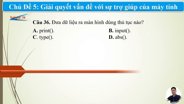 Câu trắc nghiệm ôn tập tin học 10 | Chủ đề 5: PYTHON | Phần 1 смотреть онлайн
