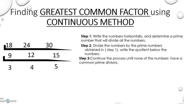 GCF (Greatest Common Factor) using Continuous and Listing Method смотреть онлайн