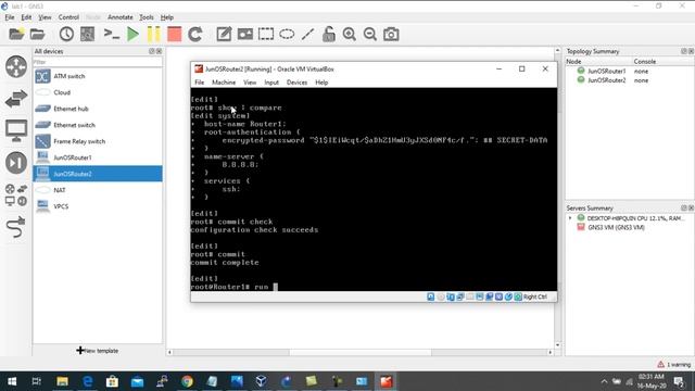 Juniper junos OS Virtual Router in GNS3 | Oracle Virtual Box смотреть онлайн