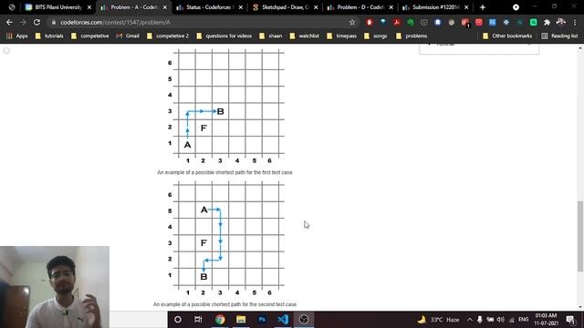 A. Shortest Path with Obstacle | Codeforces Round #731 (Div. 3) | CODEFORCES | CODE EXPLAINER смотреть онлайн