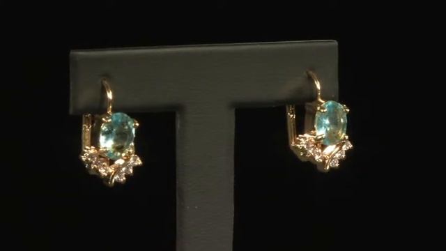 Shop & Show (Украшения). [036-094] Diamonelle Серьги «Чайка» (голубой фианит) (036094) смотреть онлайн