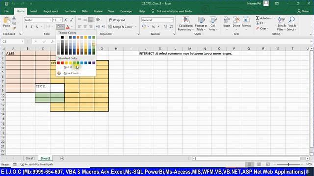 03 22 0703 EXCEL VBA & MACROS 0022 Union, Intersect, EntireRow, Rows Selections Part 1 смотреть онлайн