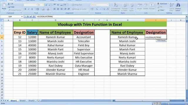 Vlookup with Trim Function in Excel#Excel TRIM & VLOOKUP# VLOOKUP & TRIM function#vlookup #trim смотреть онлайн