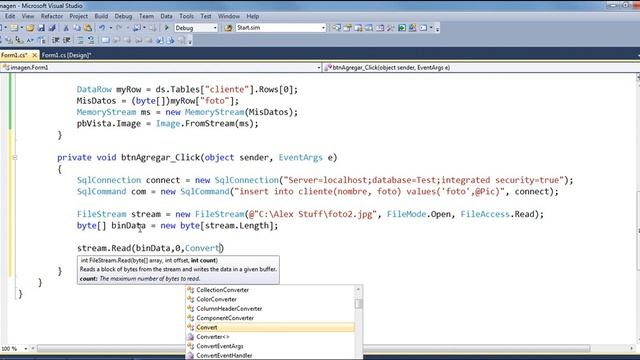 SQLServer C# Agregar Imagen y mostrarla en pictureBox смотреть онлайн