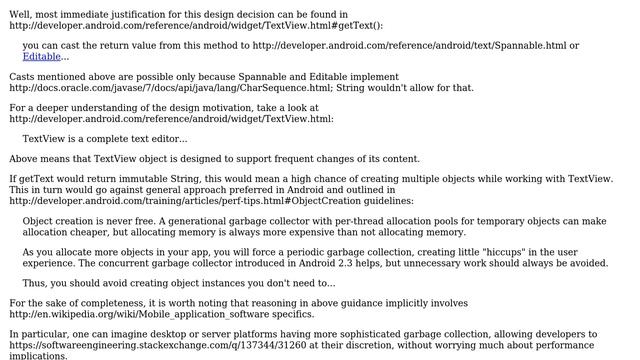 Shouldn't Android's TextView.getText() return String instead of possibly mutable CharSequence? смотреть онлайн