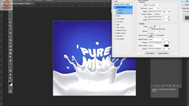 Photoshop blending options Layer Style text Effects tutorial in Tamil смотреть онлайн