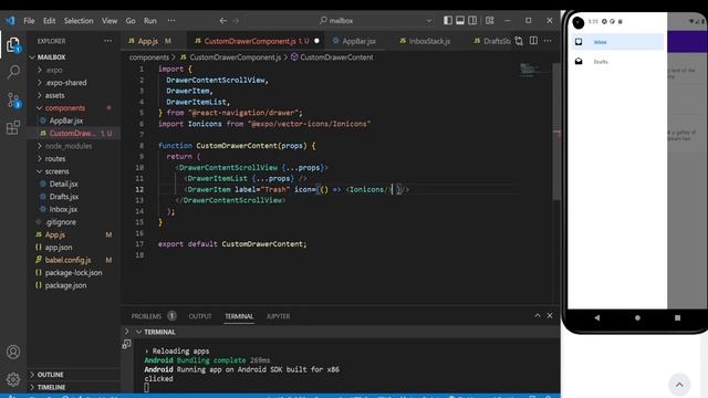 React Navigation - Custom Drawer Item Tamil #07 React Native Mailbox iOS and Android App Tamil смотреть онлайн