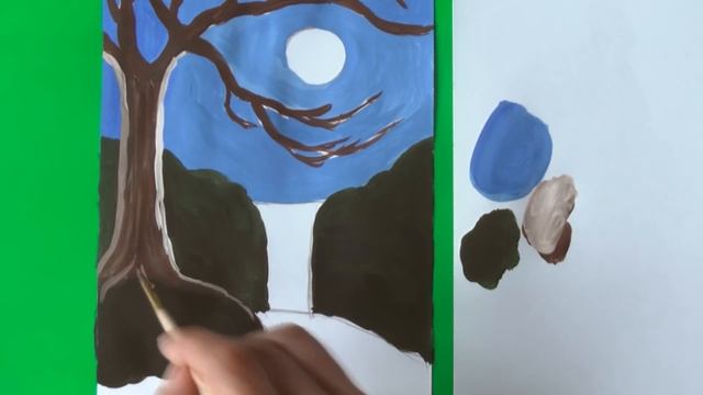 Как нарисовать ПЕЙЗАЖ / водопад гуашью | Уроки рисования | Art School смотреть онлайн