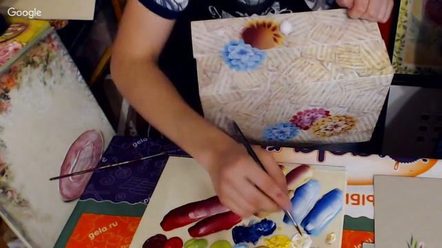 роспись комодика плоской кистью  диана январева и егор синцев