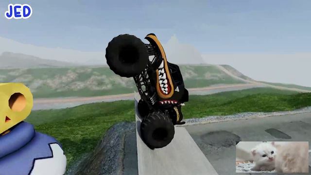 Monster Jam Insane Racing Jumps and Destroy Monster Mutt Soldier Fortune - BeamNG.Drive смотреть онлайн